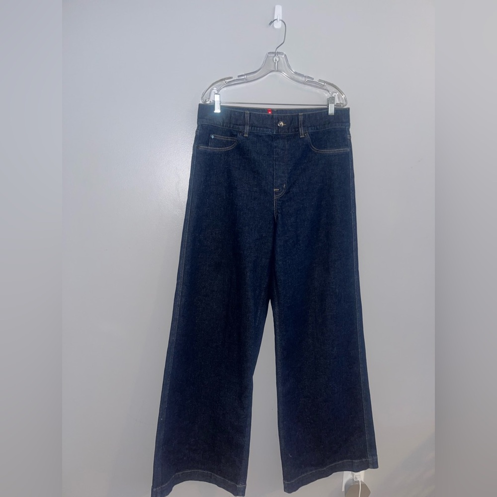 Spanx Wide Leg Raw Indigo Denim Jeans